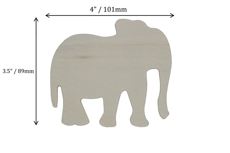 Creative HobbiesÂ® 4 Inch Unfinished Wooden Shapes - Ready to Paint or Decorate Wood Elephants | 12 Pack - Image 3